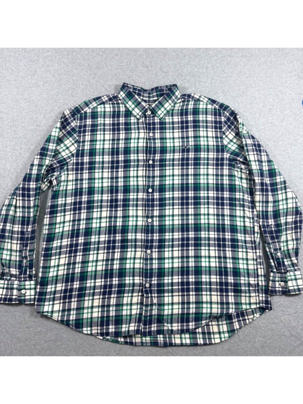 Vineyard Vines Men’s XXL Plaid Cotton Long Sleeve Button Down Whale Shirt